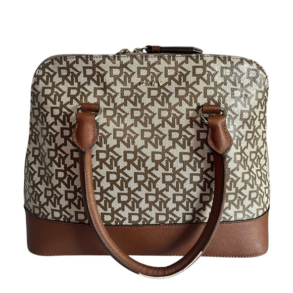 Dkny Handbags - DKNY Women Bryant  MD ROUND Brown/ Beige Satchel Bag Purse MSRP:$198